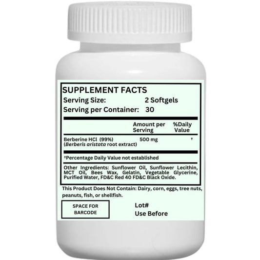 Nikoni Liposomal Berberine 500 mg Support Heart Health & Cholesterol 60 Softgels