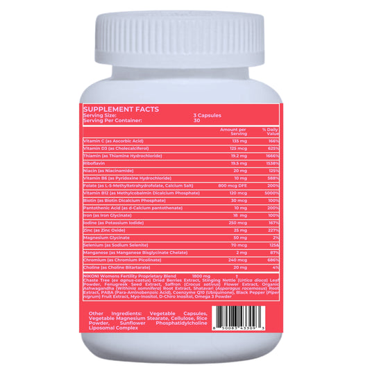 Nikoni Liposomal Female Fertility Support, Reproductive Wellness & Hormonal Balance, Liposomal Delivery, 90 Vegan Capsules