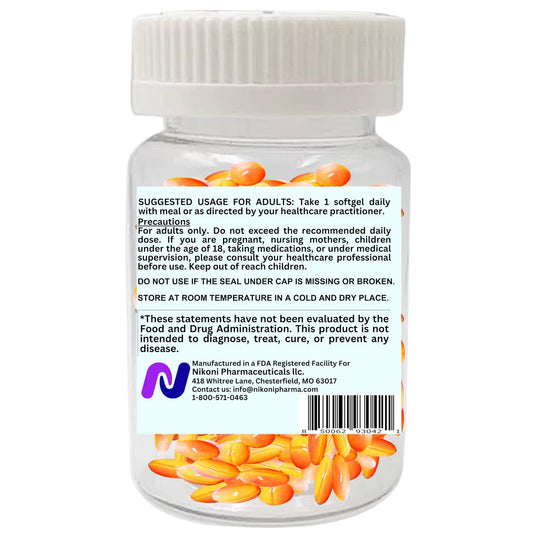 Nikoni Organic Sea Buckthorn Oil Vegan Softgels forr Healthy Skin, Hair, Nails