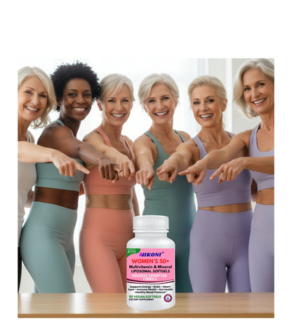 Nikoni Women's 50+ Multivitamin and Mineral Liposomal Vegan Softgels Enhanced Absorption Formula 90 Count