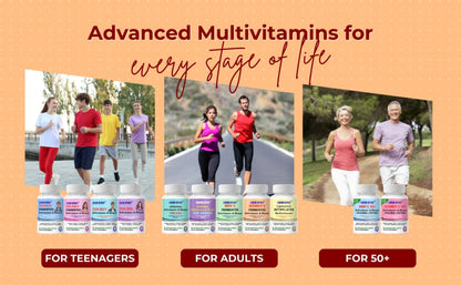 Nikoni® Teen Boy Multivitamin & Mineral – Enhanced Absorption Formula – 60 Vegan Softgels