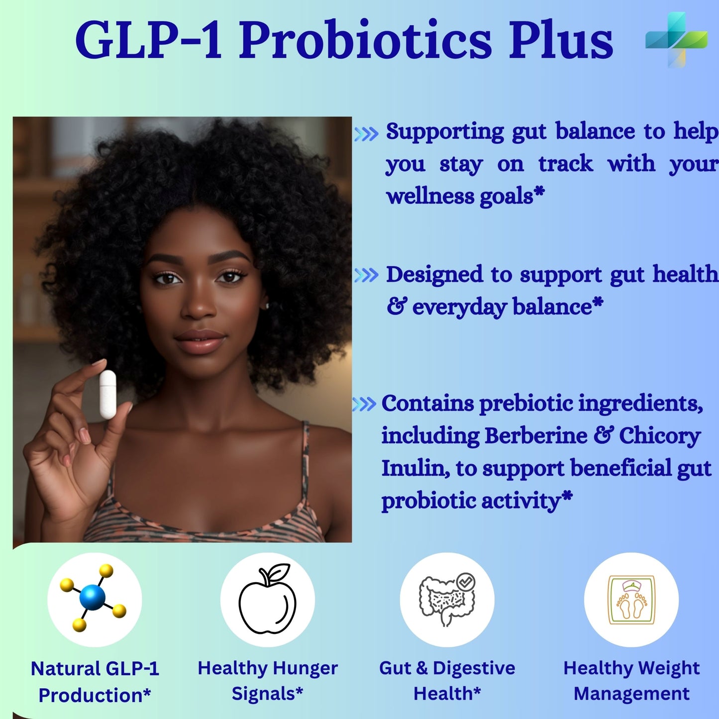 Nikoni GLP-1 Probiotics Plus 450Billion CFU with Prebiotics, Supports Metabolism & GLP-1 Pathways, 90 Vegan Softgels, 1 Softgel Daily.