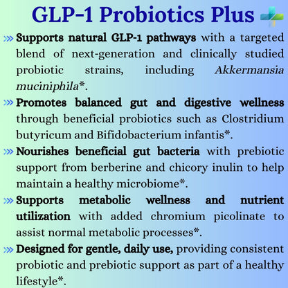 Nikoni GLP-1 Probiotics Plus 450Billion CFU with Prebiotics, Supports Metabolism & GLP-1 Pathways, 90 Vegan Softgels, 1 Softgel Daily.