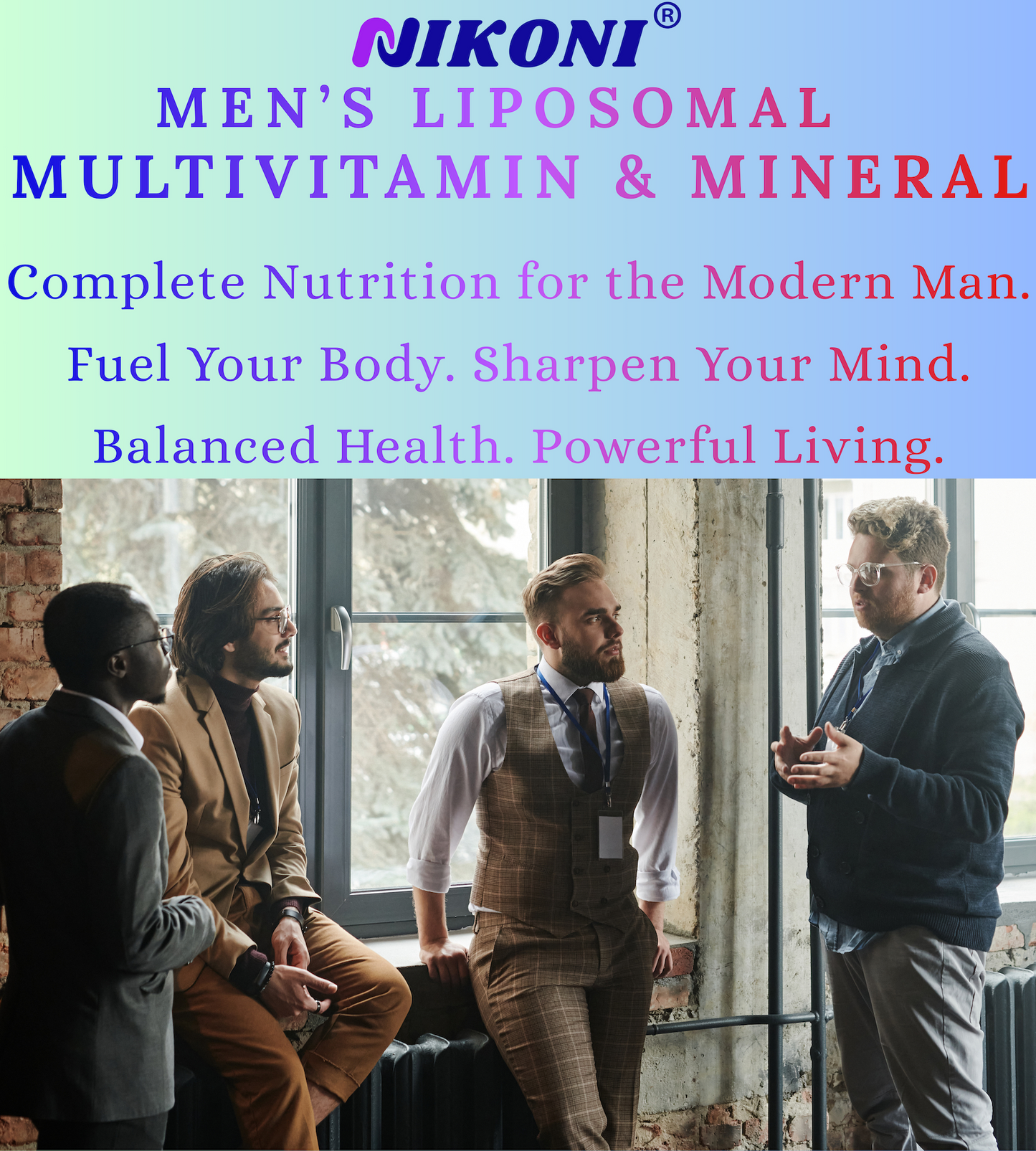Nikoni Liposomal Multivitamin & Mineral for Men – Vegan Softgels – Enhanced Absorption – 90 Count