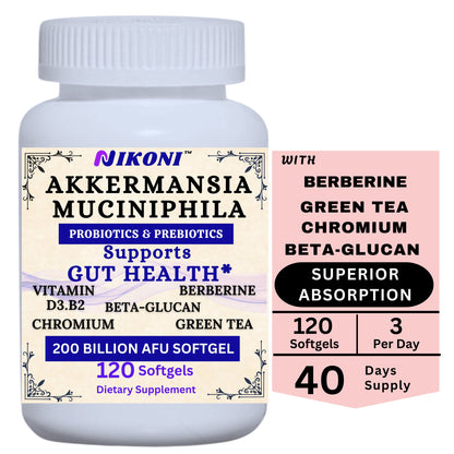 Nikoni Akkermansia Muciniphila GLP-1 Probiotic Softgels for Women & Men