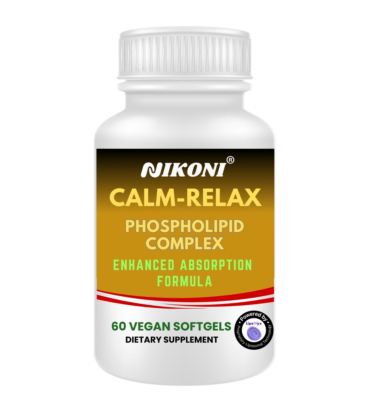 Nikoni® Calm Relax Phospholipid Complex | Enhanced Absorption Formula | 60 Vegan Softgels