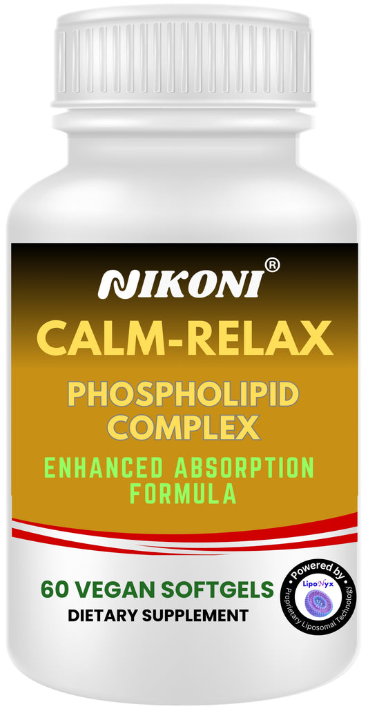 Nikoni® Calm Relax Phospholipid Complex | Enhanced Absorption Formula | 60 Vegan Softgels