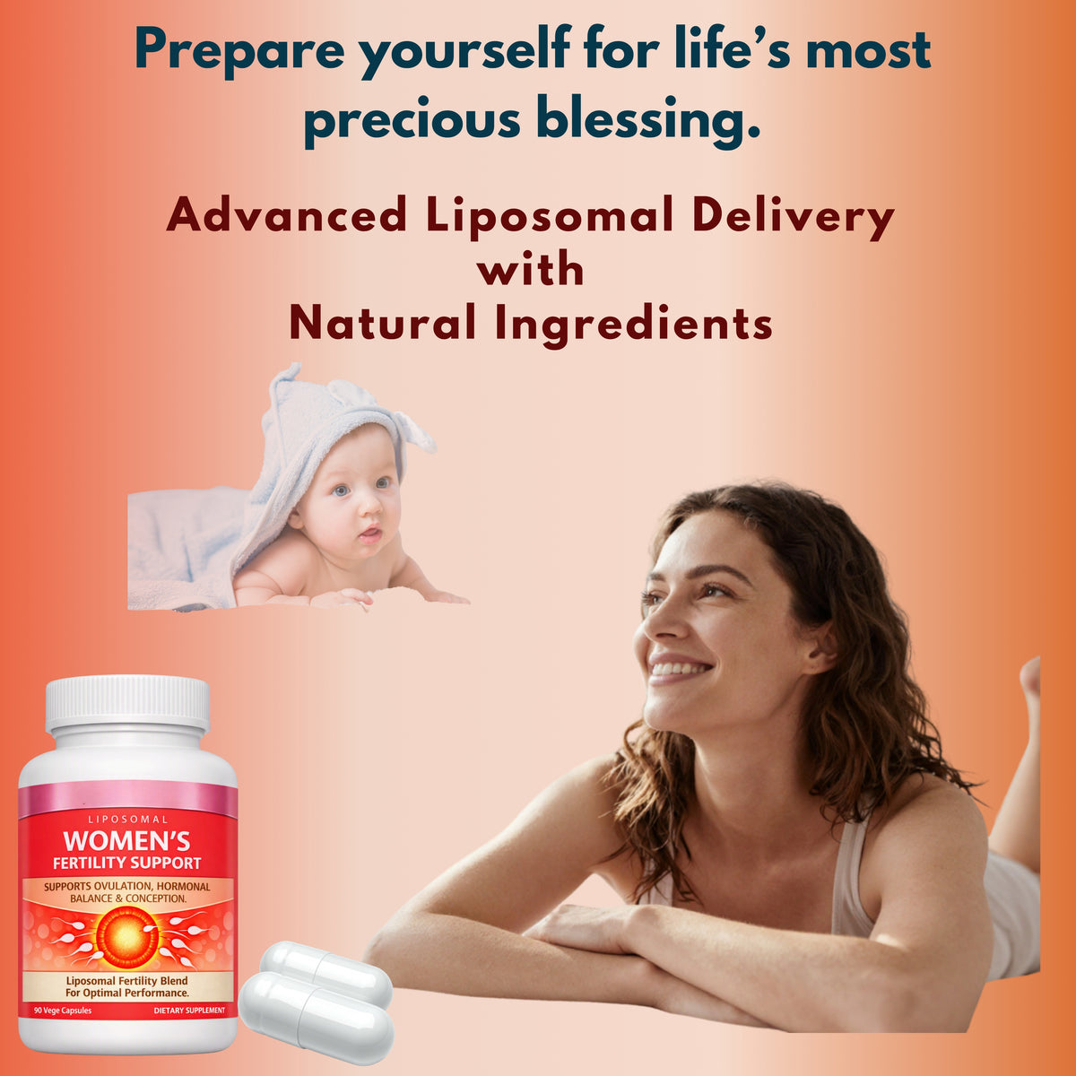 Nikoni Liposomal Female Fertility Support, Reproductive Wellness & Hormonal Balance, Liposomal Delivery, 90 Vegan Softgels