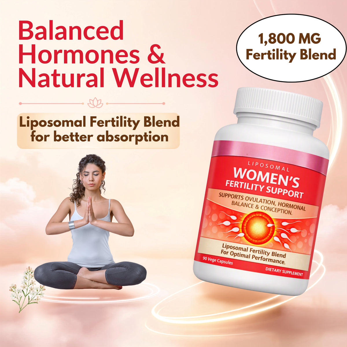 Nikoni Liposomal Female Fertility Support, Reproductive Wellness & Hormonal Balance, Liposomal Delivery, 90 Vegan Softgels