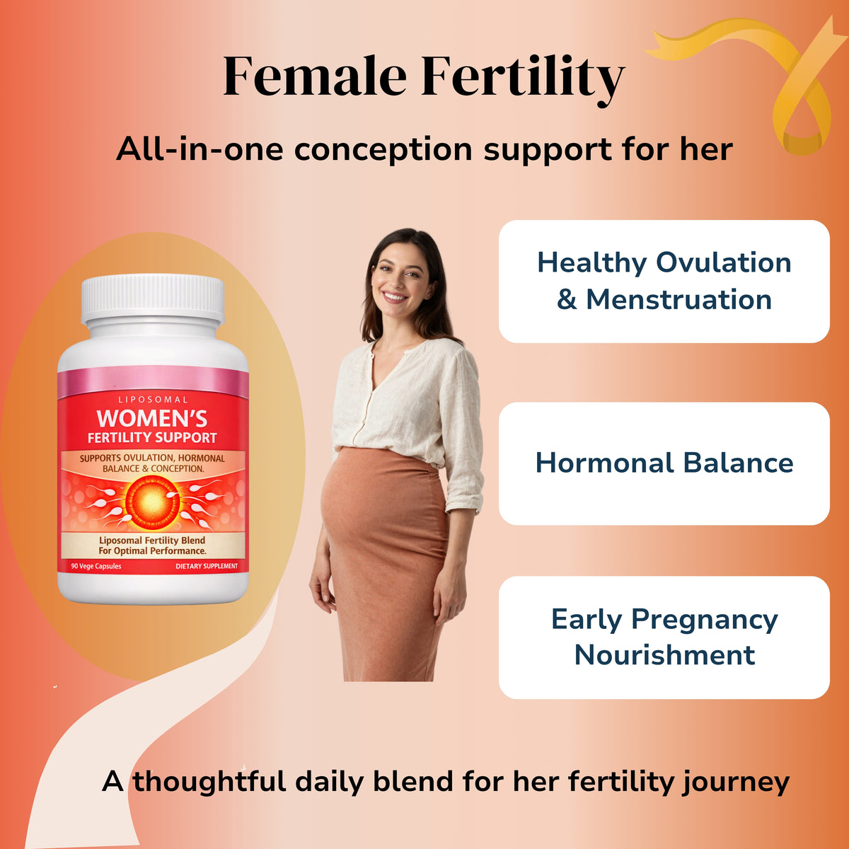 Nikoni Liposomal Female Fertility Support, Reproductive Wellness & Hormonal Balance, Liposomal Delivery, 90 Vegan Softgels