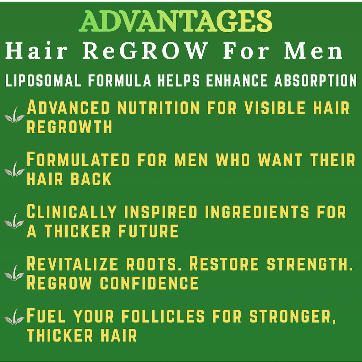 Nikoni Hair ReGROW for Men, Liposomal Hair Support Liposomal Formula with Biotin, Keratin, Saw Palmetto & Essential Nutrients-60 Vegan Softgels
