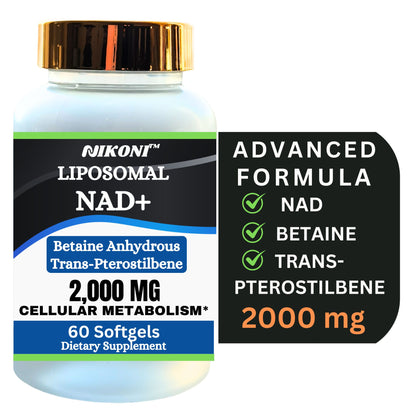 Nikoni Liposomal NAD+ 2000 mg with TMG and Pterostilbene Softgels