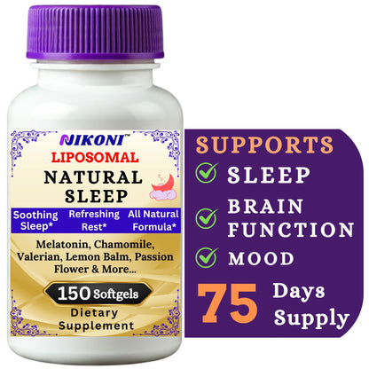 Nikoni Liposomal Natural Sleep Aid Softgels, Supports Natural Sleep