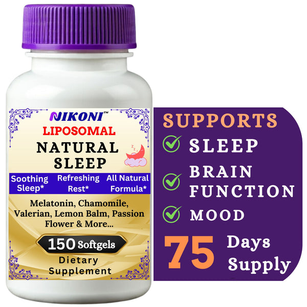Nikoni Liposomal Natural Sleep Aid Softgels, Supports Natural Sleep