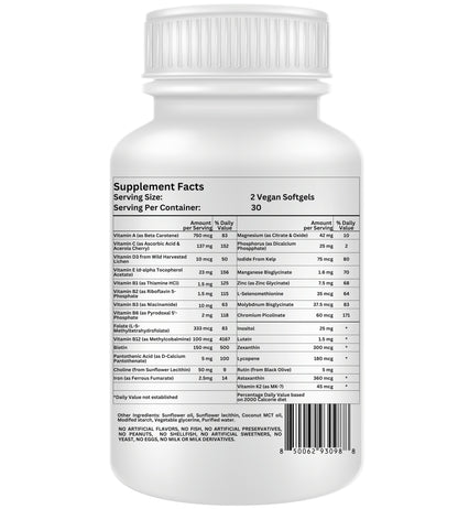 Nikoni® Teen Boy Multivitamin & Mineral – Enhanced Absorption Formula – 60 Vegan Softgels
