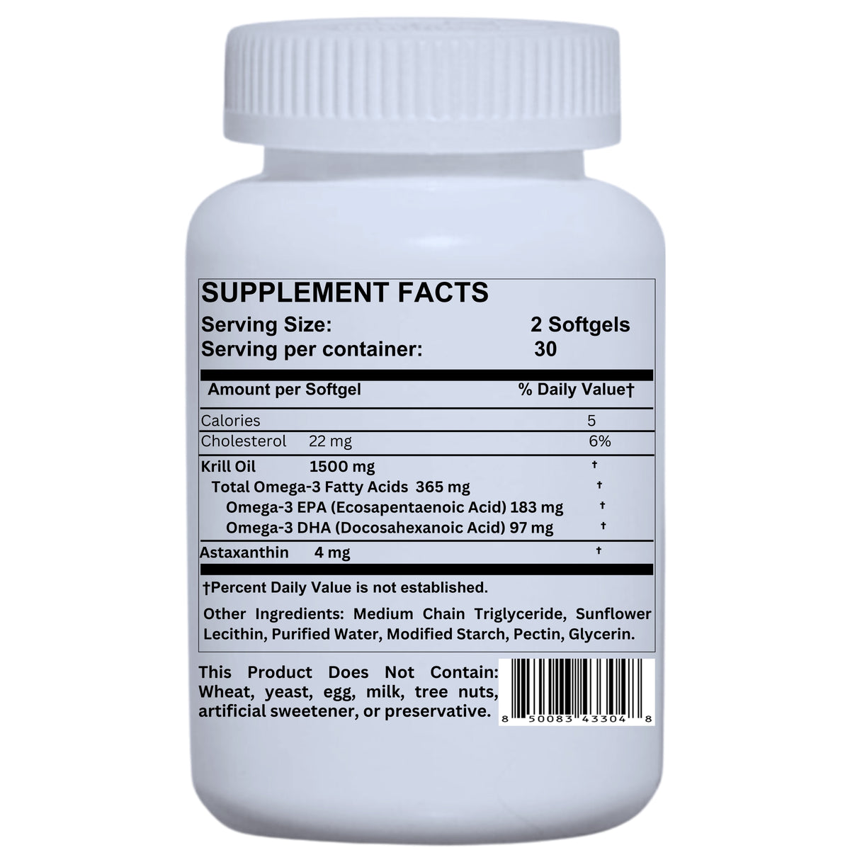 Nikoni Liposomal Antarctic Krill Oil 1500 mg, 4 mg Astaxanthin, Phospholipid Bound Omega 3, 60 Vegan Softgels